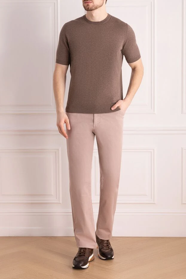 Zilli straight trousers in a soft beige tone with contrast stitching 195741 - photo 2