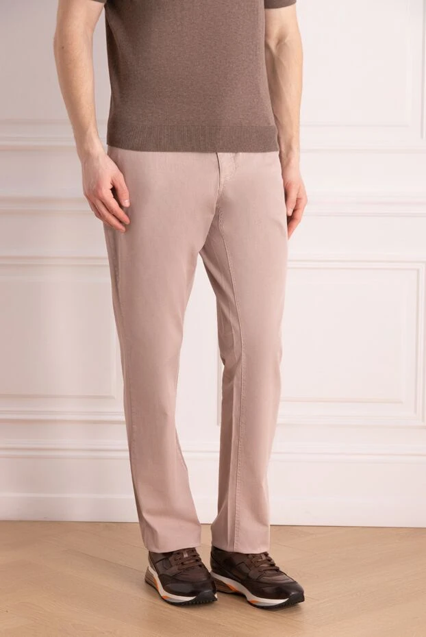 Zilli straight trousers in a soft beige tone with contrast stitching 195741 - photo 3