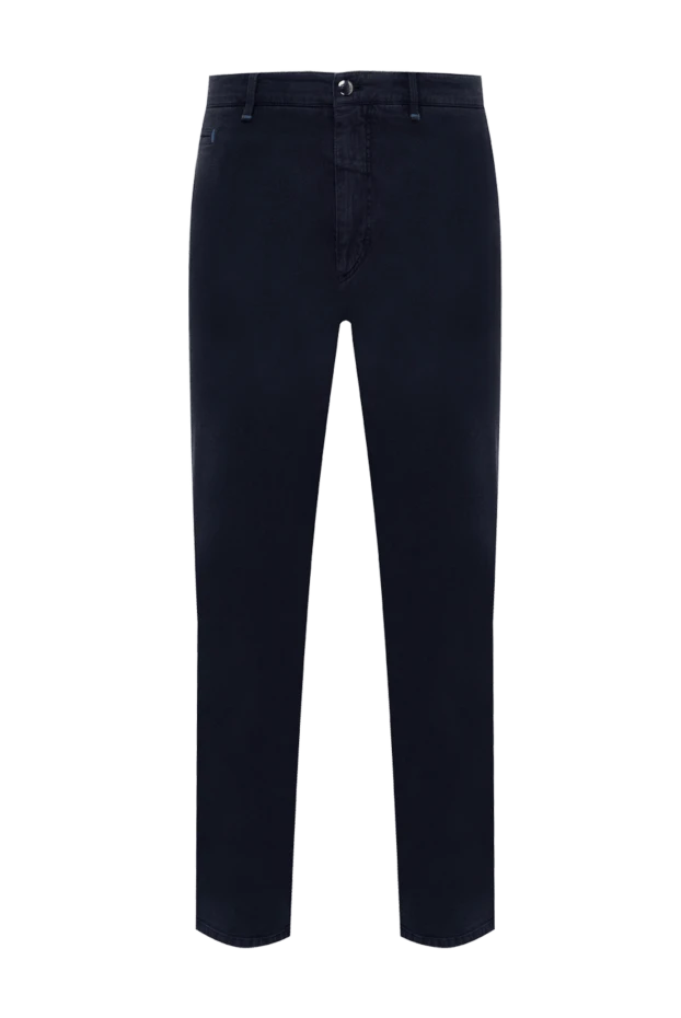 Zilli чоловічі штани сині з м'якої бавовни з кашеміром 195744 - фото 1