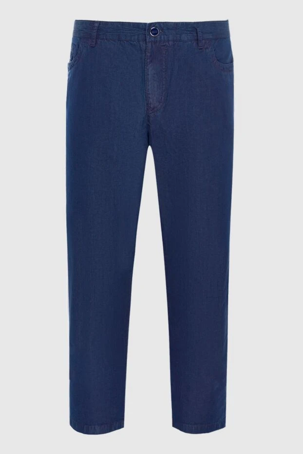 Zilli men's basic trousers, dark blue, cotton with added silk 197089 - photo 1