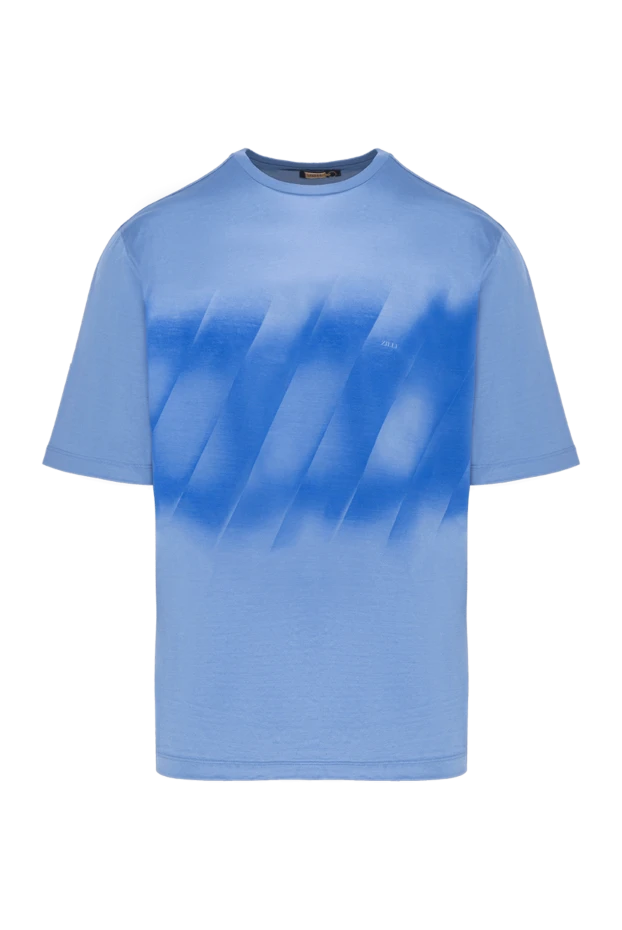 Zilli чоловічі футболка з бавовни блакитна чоловіча купити фото з цінами 152917 - фото 1