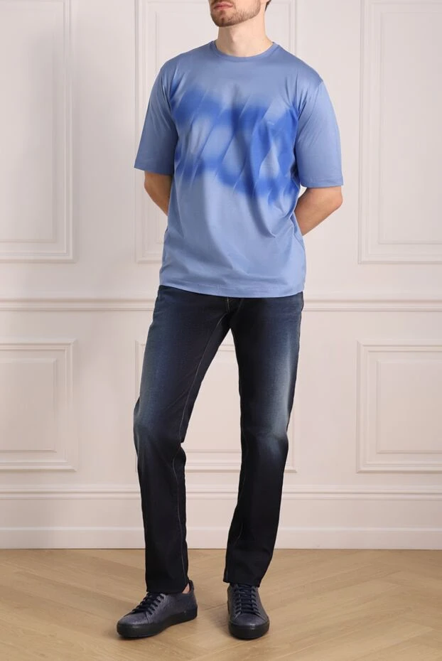 Zilli man blue cotton t-shirt for men buy with prices and photos 152917 - photo 2