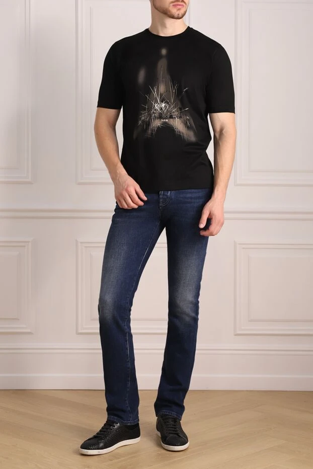 Zilli мужские футболка из хлопка черная мужская купить с ценами и фото 152926 - фото 2
