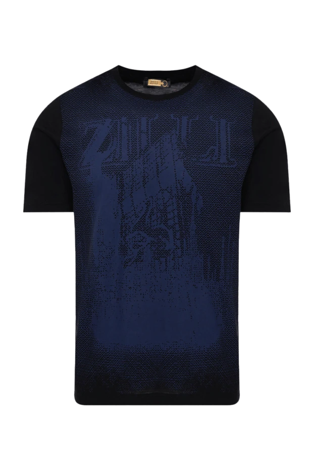 Zilli мужские футболка из хлопка синяя мужская купить с ценами и фото 152934 - фото 1