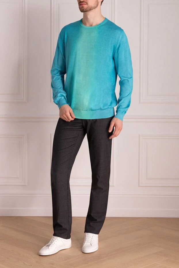 Zilli man blue silk and cotton jumper for men buy with prices and photos 152949 - photo 2