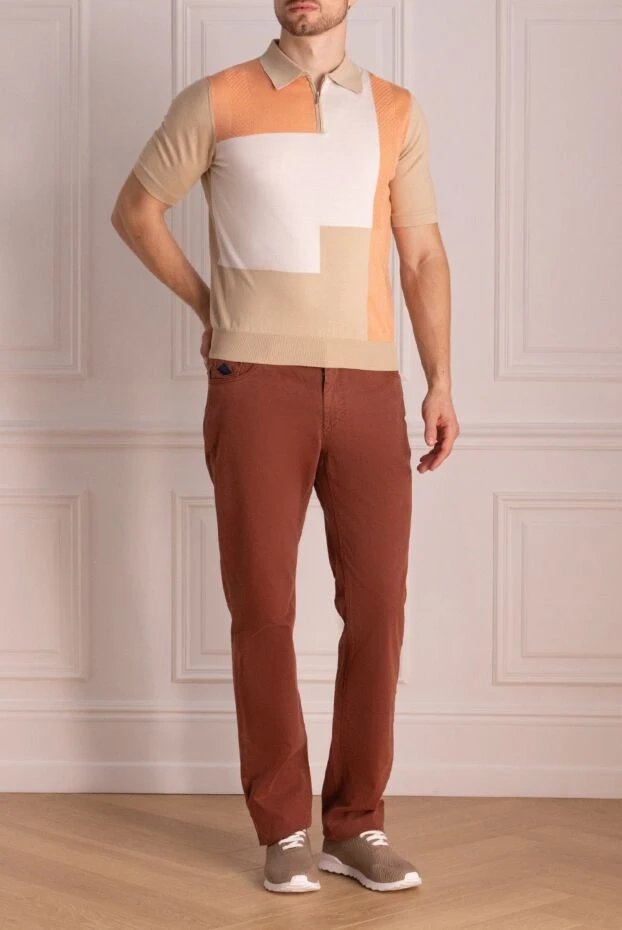 Zilli man long sleeve polo in silk and cotton beige for men buy with prices and photos 152971 - photo 2
