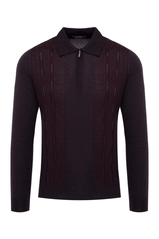 Zilli man long sleeve polo in silk and cashmere burgundy for men buy with prices and photos 152977 - photo 1