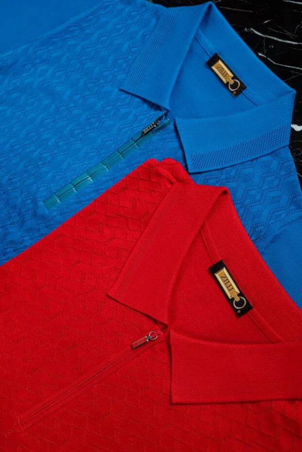 Zilli red polo shirt with structural relief pattern for men 152982 - photo 2