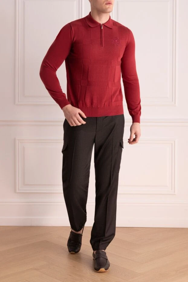 Zilli мужские поло с длинным рукавом из шёлка и хлопка красное мужское купить с ценами и фото 152999 - фото 2