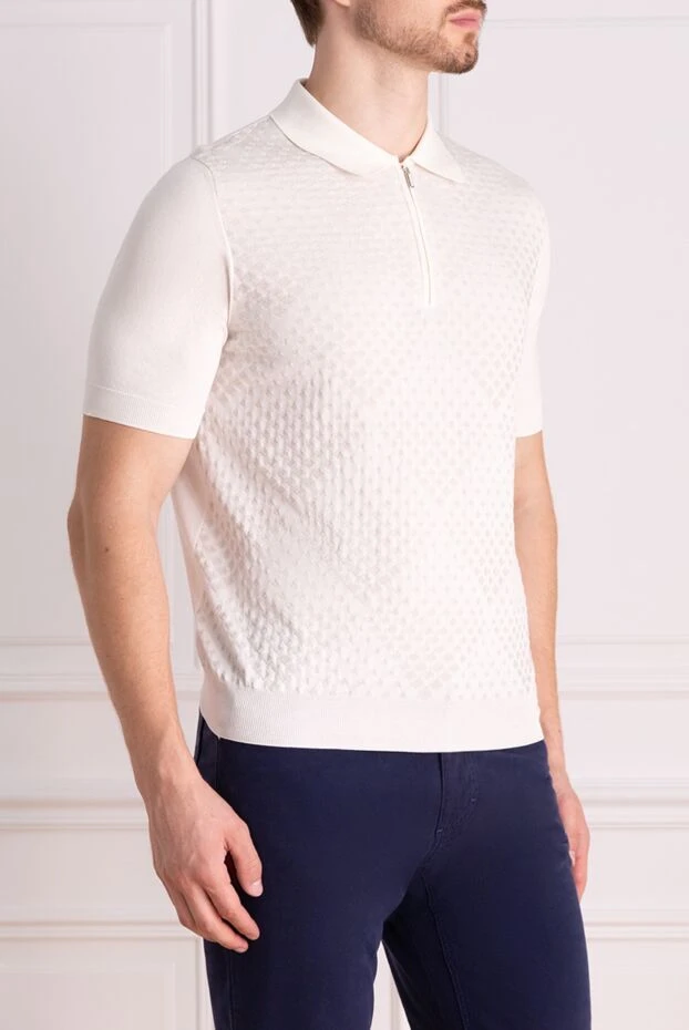 Zilli polo from silk and viscose white for men 153005 - photo 3