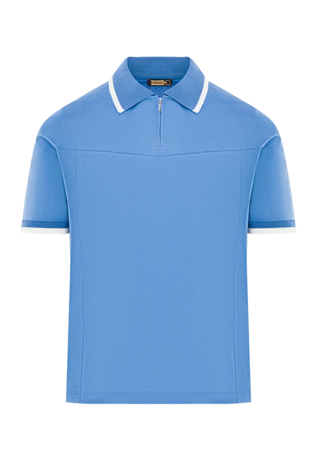 Zilli blue cotton polo shirt with contrast tape for men 153009 - photo 1