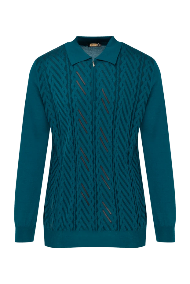 Zilli man long sleeve polo in silk and cashmere green for men buy with prices and photos 153011 - photo 1