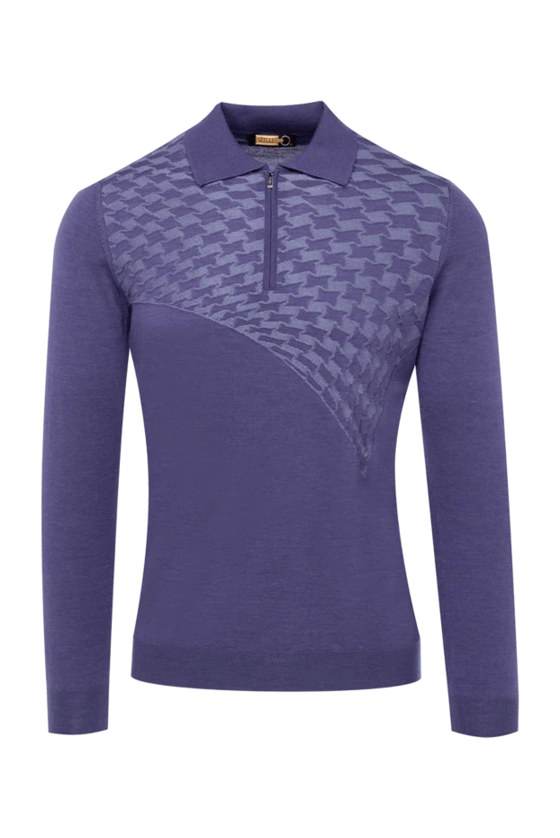 Zilli man men's long sleeve silk and cashmere polo shirt purple buy with prices and photos 153013 - photo 1