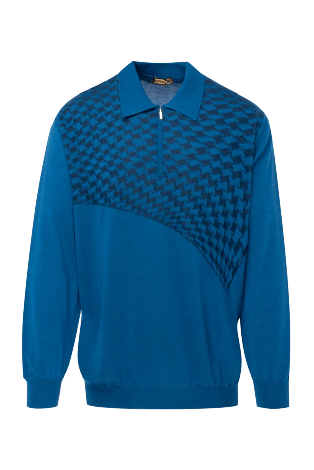 Zilli man long sleeve polo in silk and cashmere blue for men buy with prices and photos 153017 - photo 1