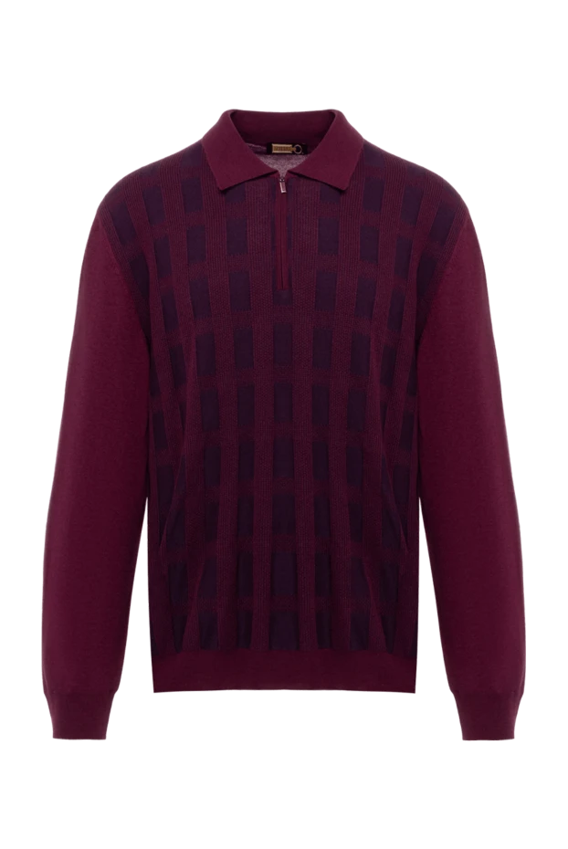 Zilli man men's long sleeve silk and cashmere polo, burgundy buy with prices and photos 153021 - photo 1
