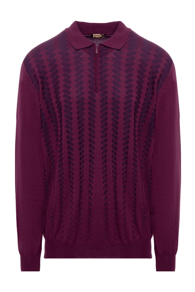 Zilli man long sleeve polo in silk and cashmere burgundy for men buy with prices and photos 153022 - photo 1