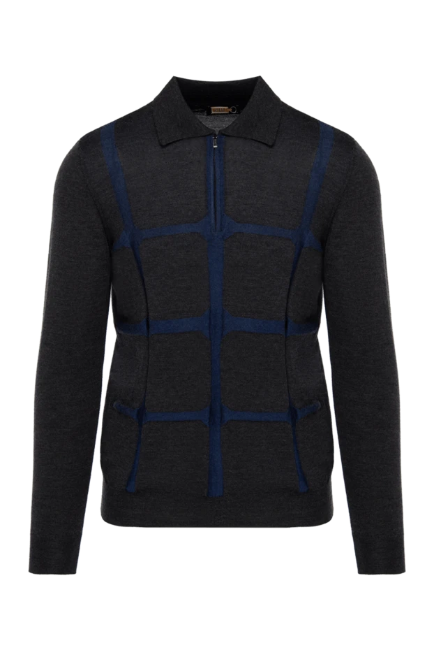 Zilli man long sleeve polo in silk and cashmere gray for men buy with prices and photos 153030 - photo 1