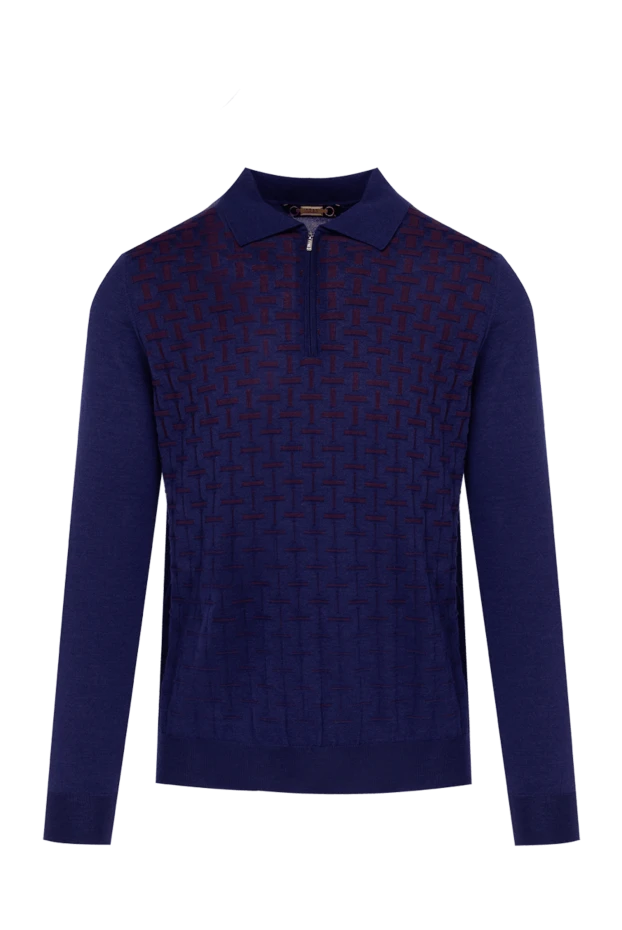 Zilli man long sleeve polo in silk and cashmere blue for men buy with prices and photos 153034 - photo 1