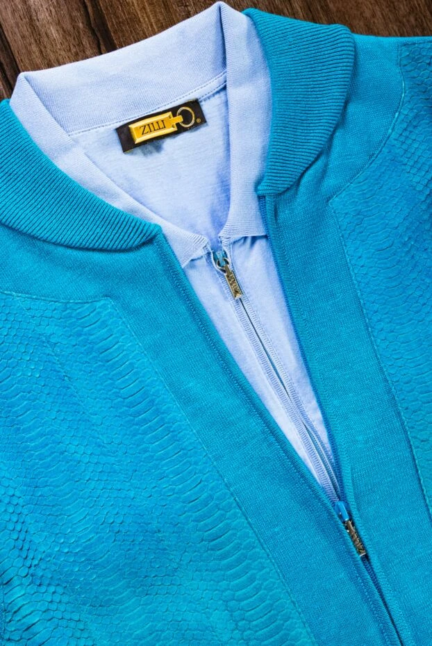 Zilli light blue cotton polo shirt with decorated chest pocket for men 196322 - photo 2
