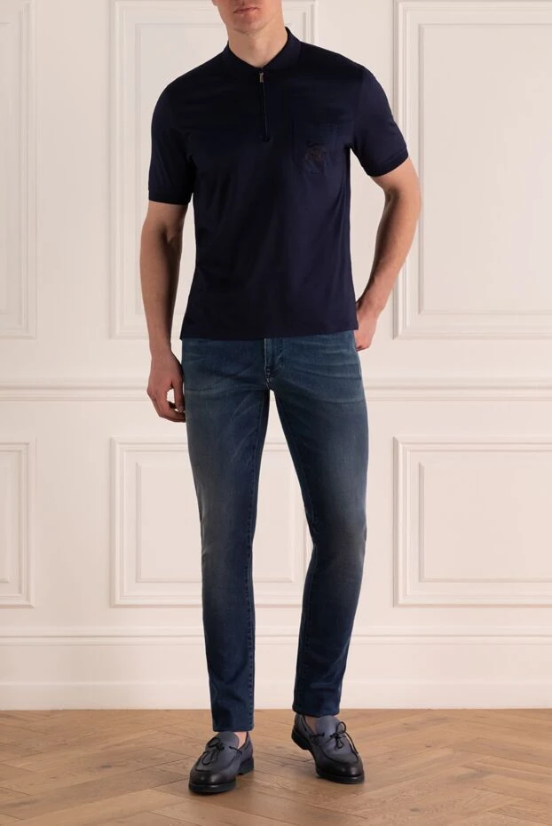 Zilli man blue cotton polo for men buy with prices and photos 153041 - photo 2