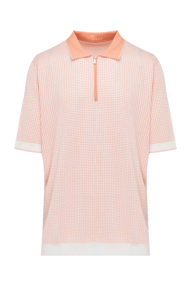 Zilli man cotton and silk polo shirt pink for men 153043 - photo 1