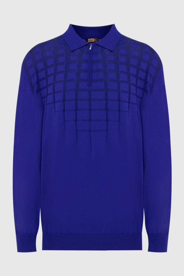Zilli man long sleeve polo in silk and cashmere blue for men buy with prices and photos 153049 - photo 1