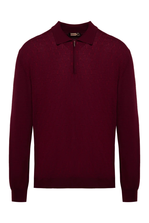 Zilli man long sleeve polo in silk and cashmere burgundy for men 153059 - photo 1