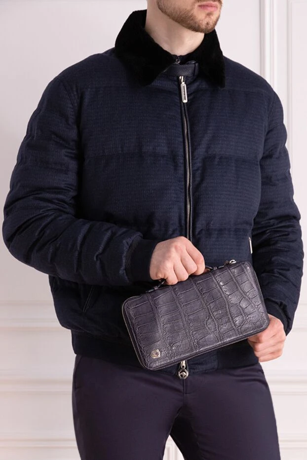 Tardini man men's blue alligator leather clutch buy with prices and photos 153071 - photo 2
