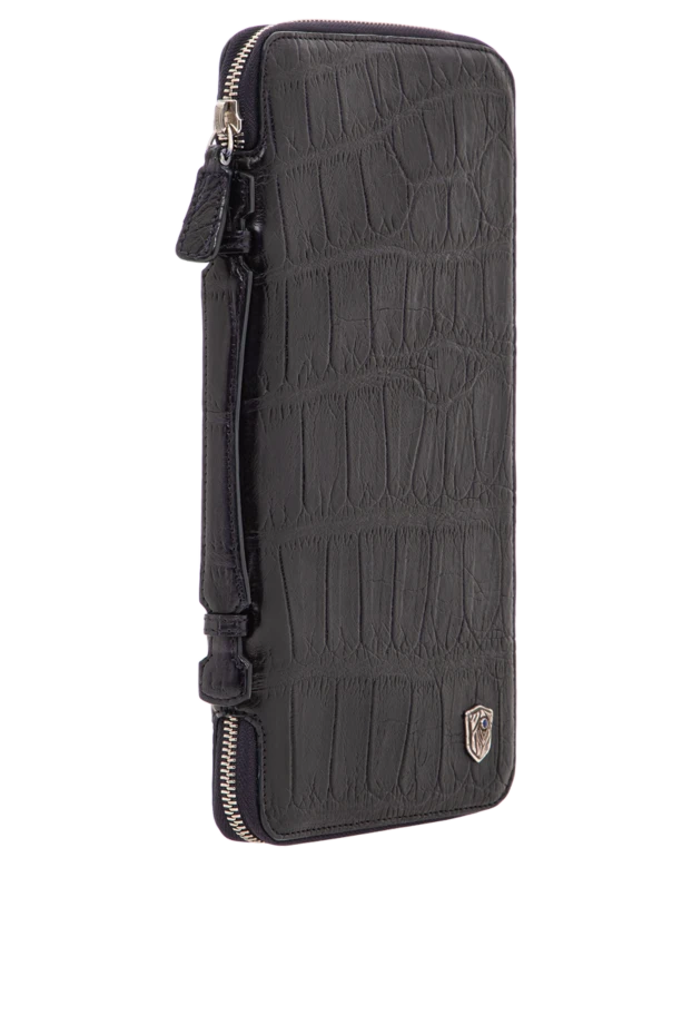 Tardini клатч синій чоловічий зі шкіри алігатора з фіксуючою ручкою 153071 - фото 3