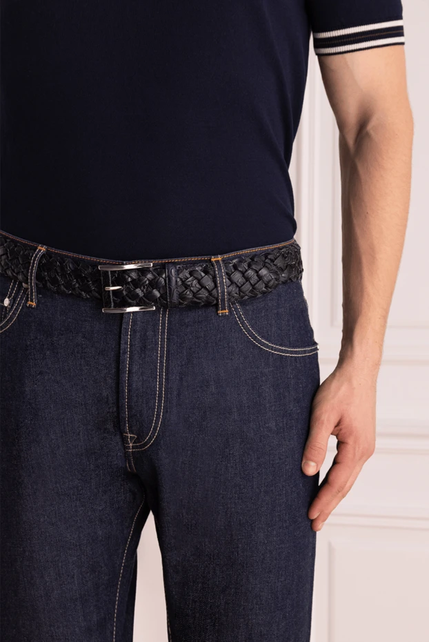 Cesare di Napoli man crocodile leather belt blue for men buy with prices and photos 153093 - photo 2