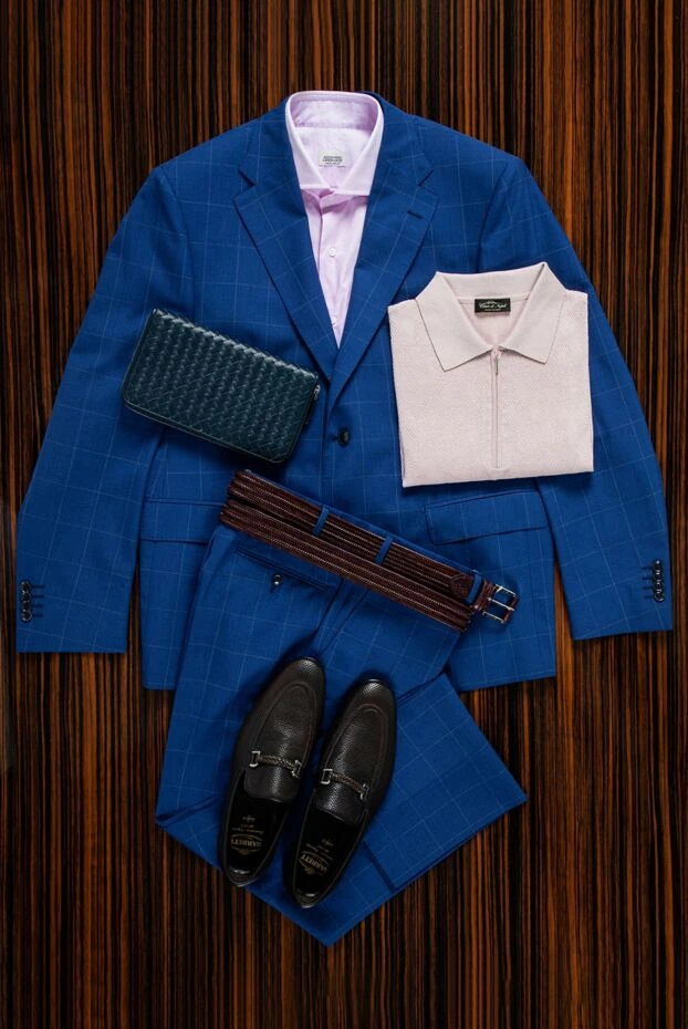 Cesare di Napoli burgundy leather belt with micro-weaving for men 153104 - photo 3