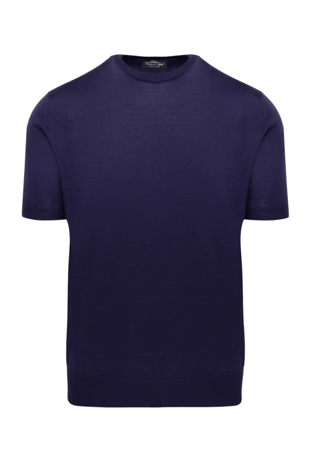 Cesare di Napoli man short sleeve jumper in cotton and silk purple for men buy with prices and photos 153157 - photo 1