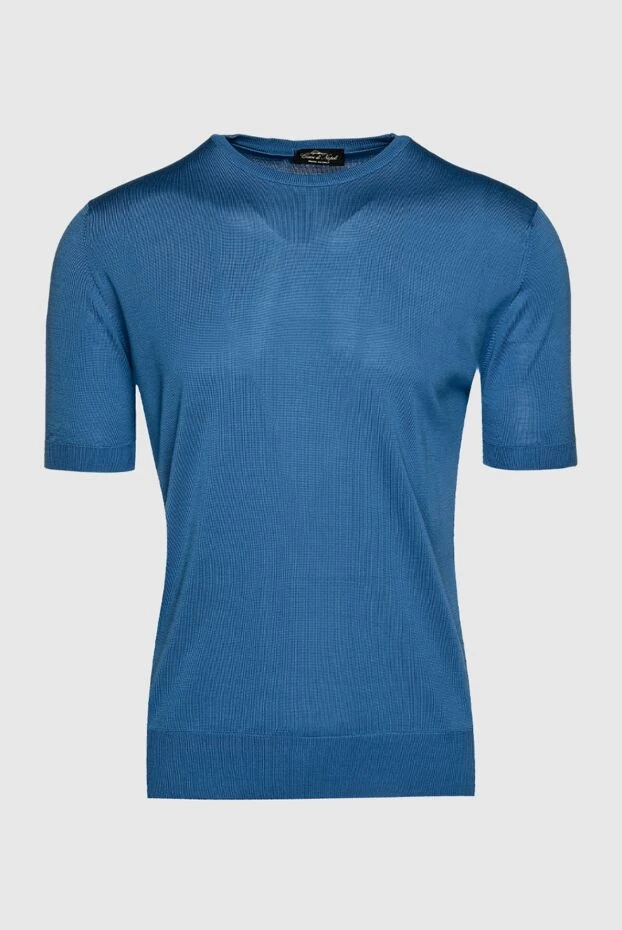 Cesare di Napoli short sleeve jumper made of silk and cotton blue for men 153158 - photo 1