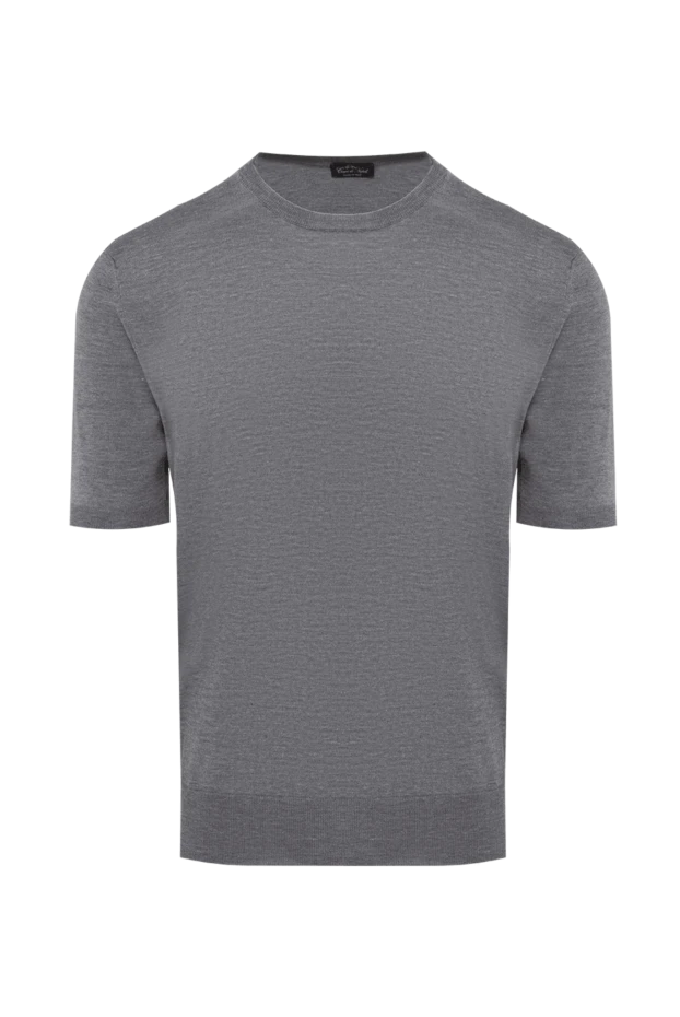 Cesare di Napoli man short sleeve jumper in silk and cotton gray for men buy with prices and photos 153159 - photo 1