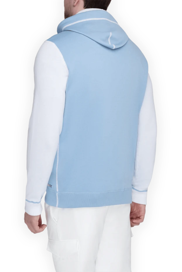 Stefano Ricci кофта спортивная из хлопка голубая мужская 153175 - фото 3