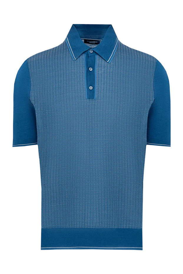 Поло з шовку синє чоловіче - фото 1