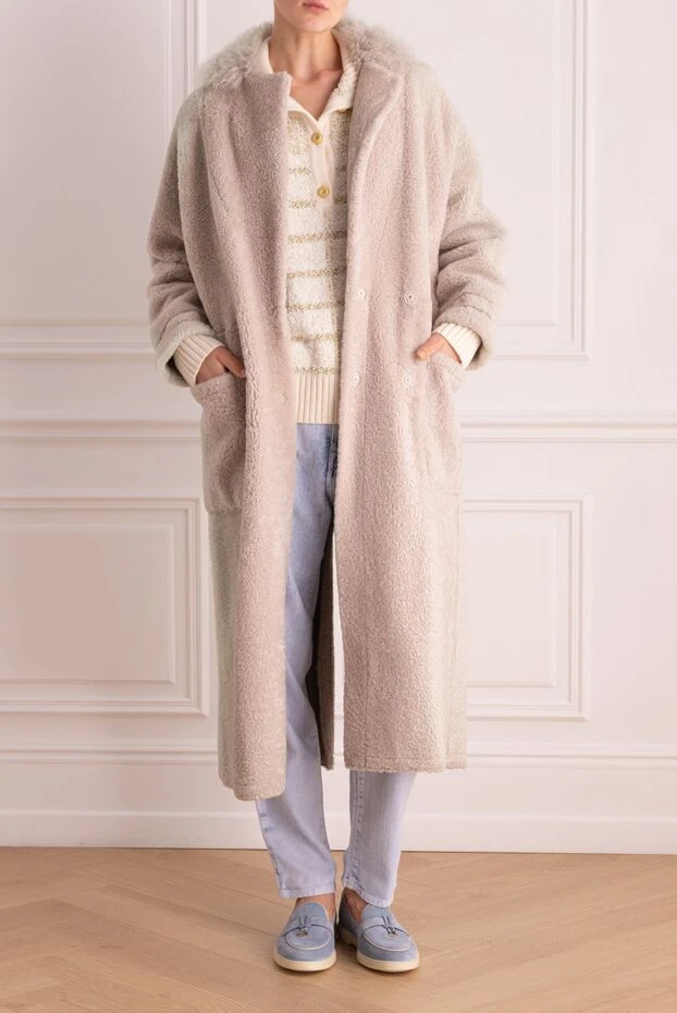 Panicale woman white natural fur coat for women buy with prices and photos 153219 - photo 2