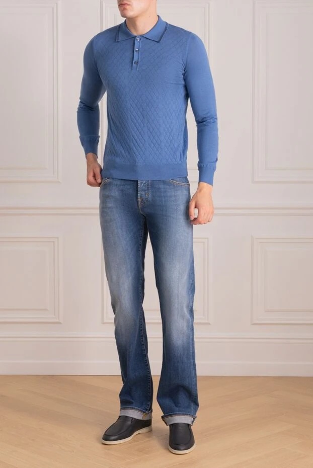 Jacob Cohen мужские джинсы из хлопка и эластомера синие мужские купить с ценами и фото 153253 - фото 2