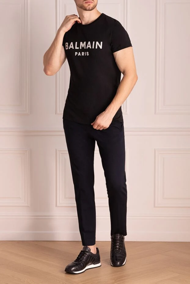 Balmain мужские футболка из хлопка черная мужская купить с ценами и фото 153296 - фото 2