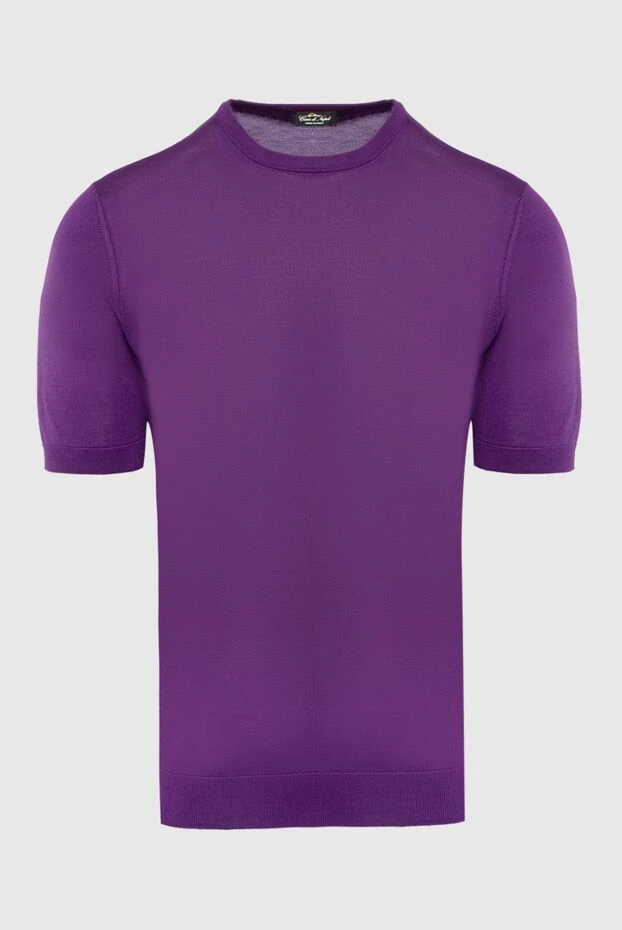 Cesare di Napoli man silk short sleeve jumper purple for men buy with prices and photos 153299 - photo 1