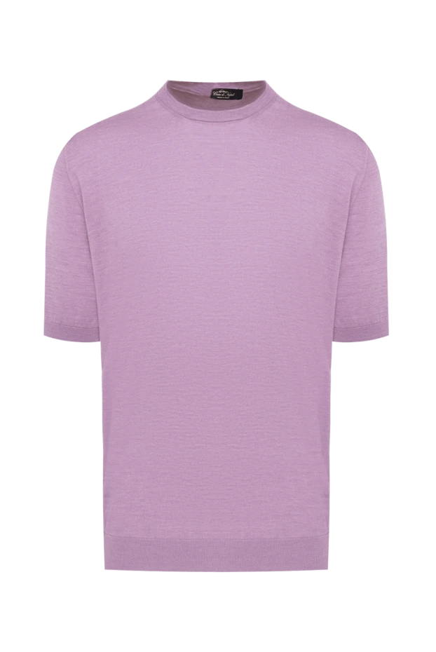 Cesare di Napoli man short sleeve jumper in cotton and silk purple for men buy with prices and photos 153300 - photo 1