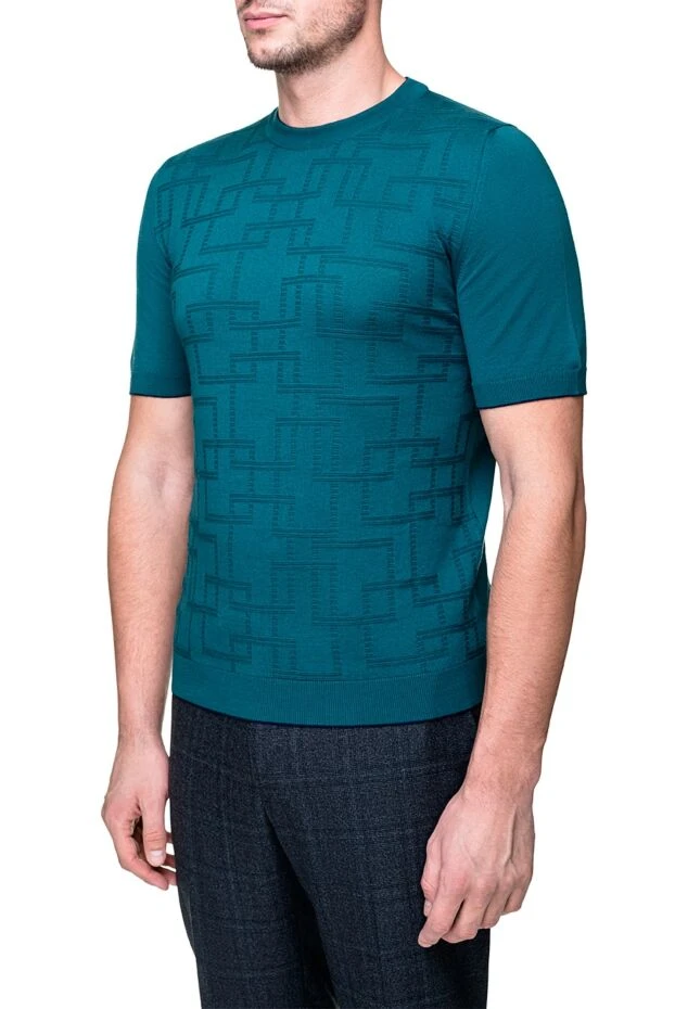 Svevo man short sleeve jumper in cotton green for men buy with prices and photos 153330 - photo 2
