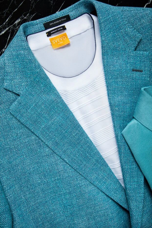 Svevo men's cotton jumper with short sleeves and light relief 153336 - photo 3