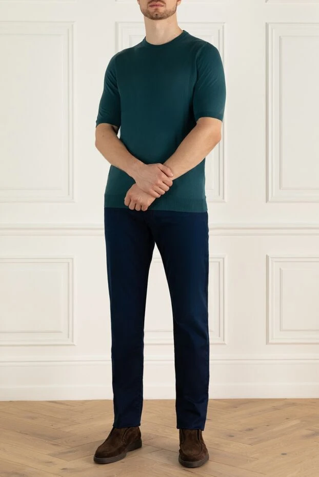 Svevo short sleeve cotton jumper in green 195451 - photo 2
