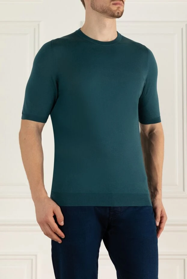 Svevo short sleeve cotton jumper in green 195451 - photo 3