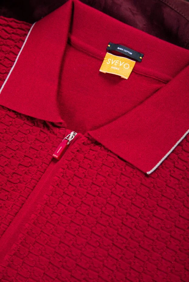 Svevo polo shirt with zip and textured knit in burgundy color 195724 - photo 2