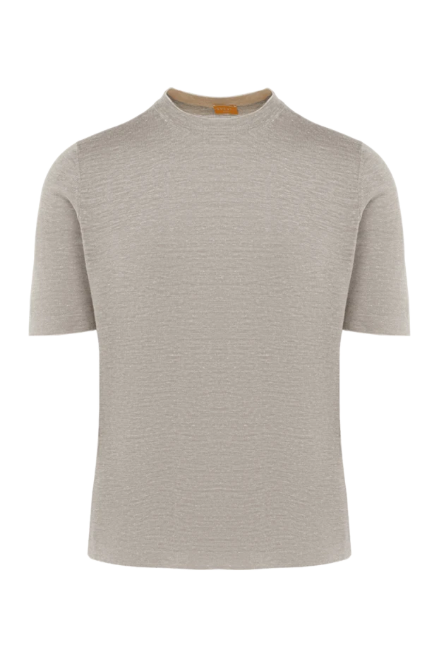 Svevo short-sleeved jumper made of silk and linen gray for men 195540 - photo 1
