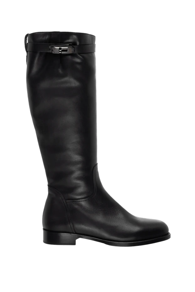 Fleur de Paris woman black leather and fur boots for women 153351 - photo 1