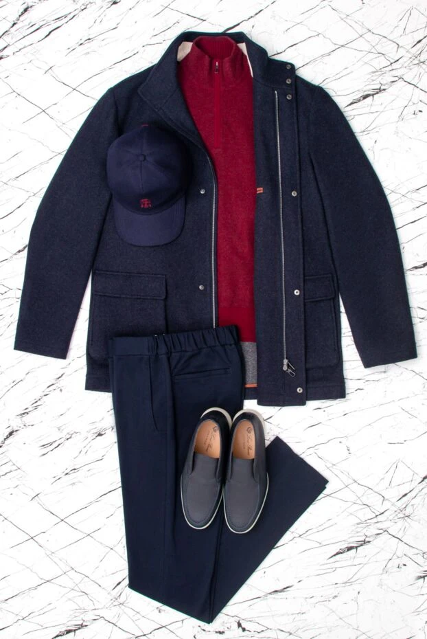 Loro Piana cashmere tee in burgundy for men 153357 - photo 2