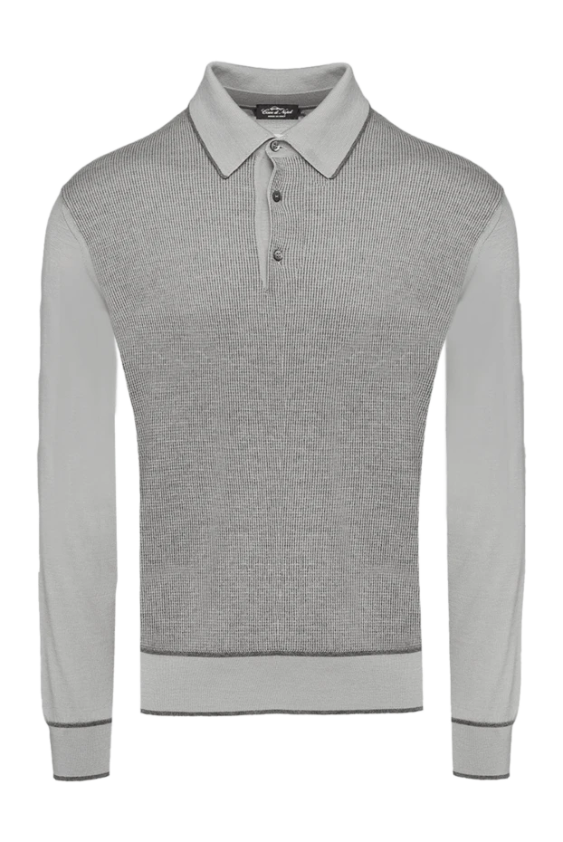 Cesare di Napoli man long sleeve polo in silk and cashmere gray for men buy with prices and photos 153373 - photo 1